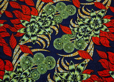 Afrika Stoff - Waxprint - Afrikanisches Blumen Muster